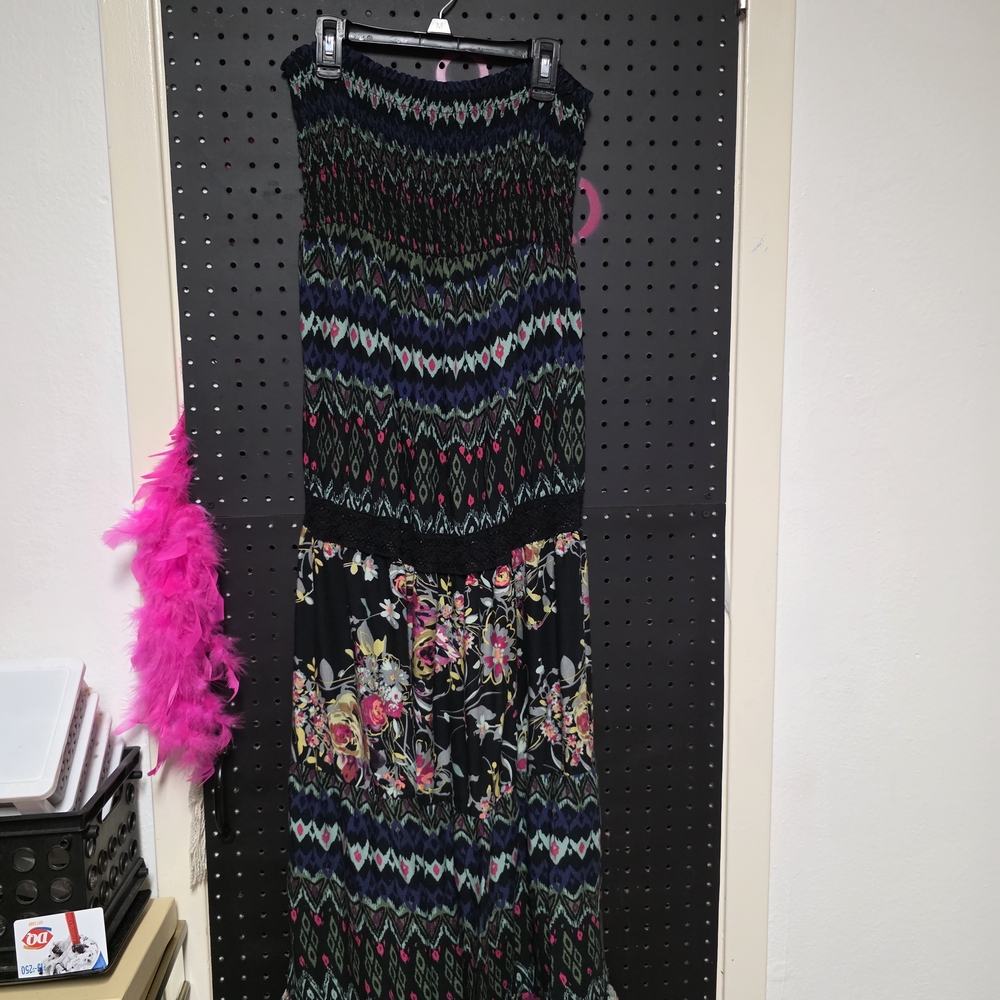 Xhilaration Blue and Pink Patterned Dress
